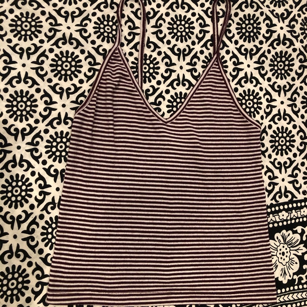 Striped crop tank top